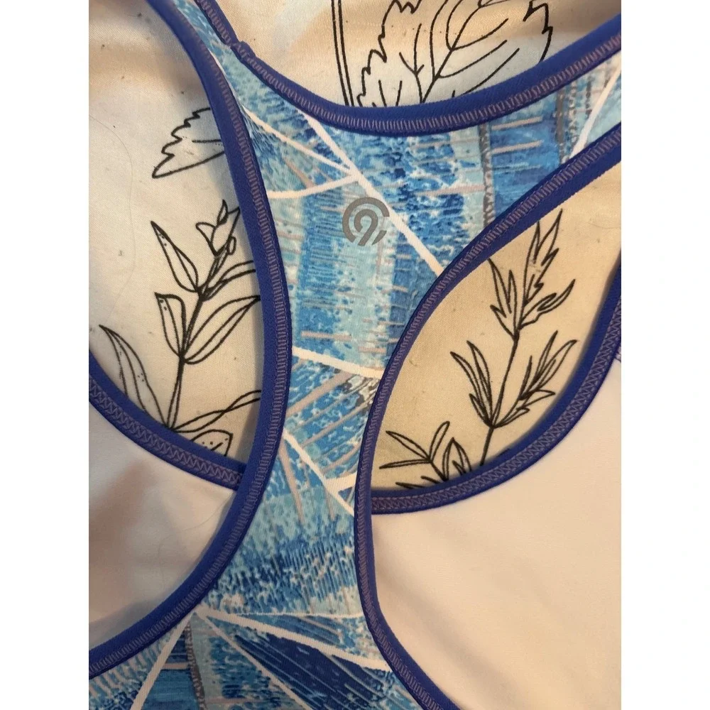 C9 by Champion Abstract Blue Print PowerCore Sports Bra, Size Large‎